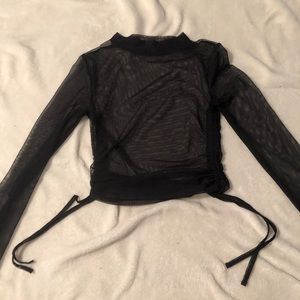 Mesh Long Sleeve Crop w/ties